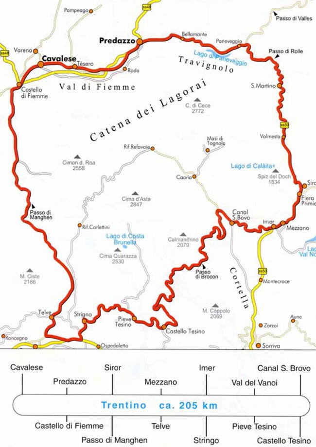 The Trentino-Tour (about 250 km)